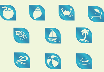 Icons Beach - Free vector #374089